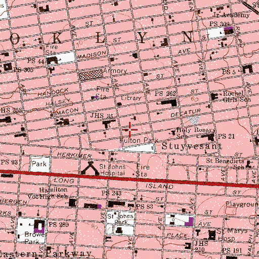 Topographic Map of Mount Lebanon Baptist Church, NY