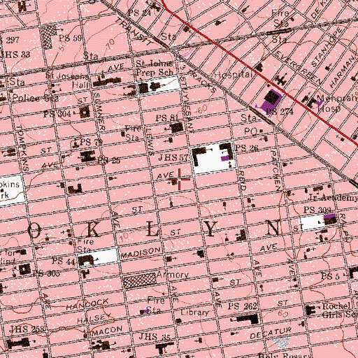 Topographic Map of Antioch Baptist Church, NY