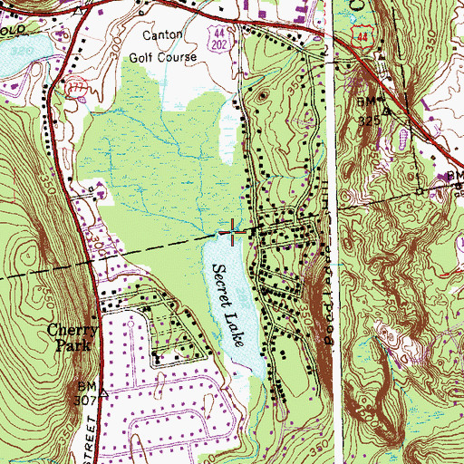 Topographic Map of Jim Brook, CT