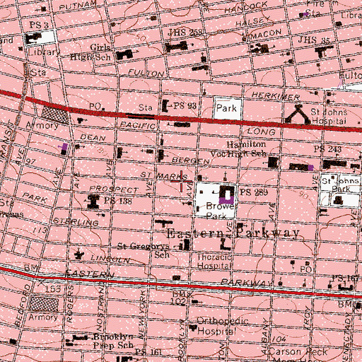 Topographic Map of Marcus Garvey Nursing Home, NY