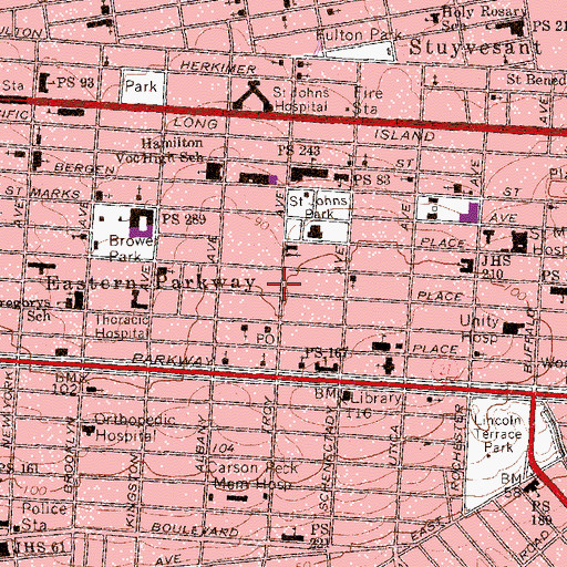 Topographic Map of Public School 390, NY
