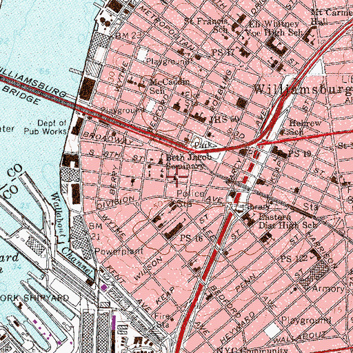 Topographic Map of Light of the World Church, NY