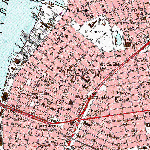 Topographic Map of Iglesia Bautista Calvario, NY