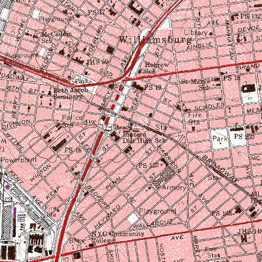 Topographic Map of Bnos Yakov of Pupa, NY