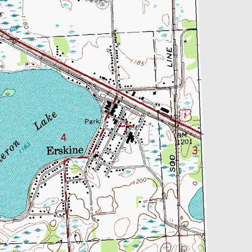 Topographic Map of United Methodist Church, MN