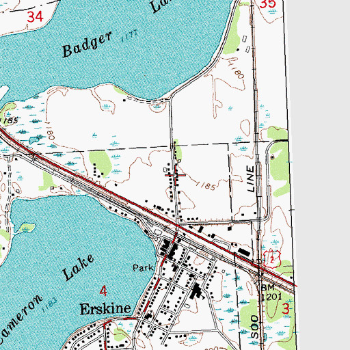 Topographic Map of Johnson Rest Home, MN