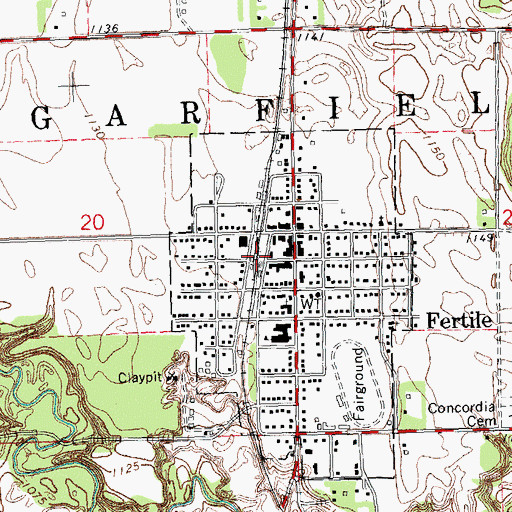 Topographic Map of Fertile (historical), MN