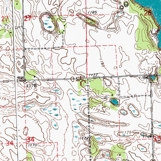 Topographic Map of Faaberg Church, MN