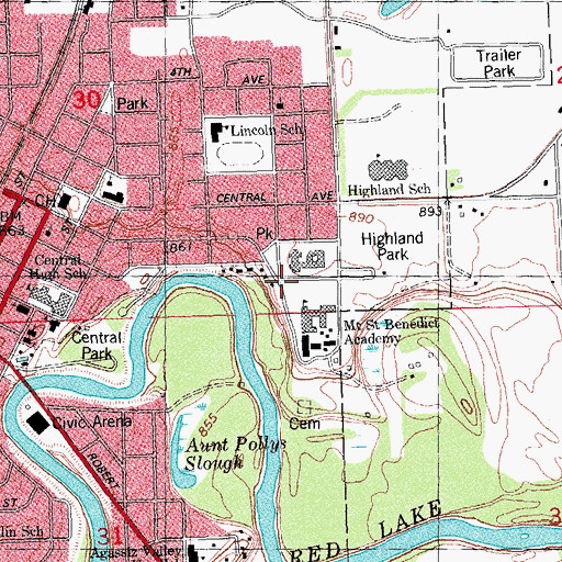 Topographic Map of Cathedral of the Immaculate Conception, MN