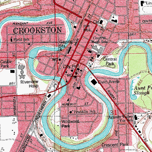 Topographic Map of Our Savior's Lutheran Church, MN