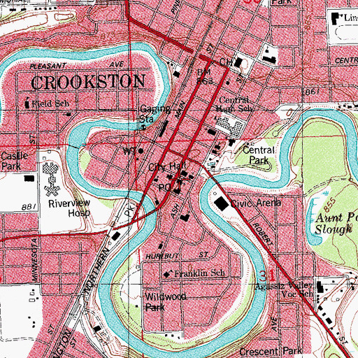 Topographic Map of Trinity Lutheran Church, MN