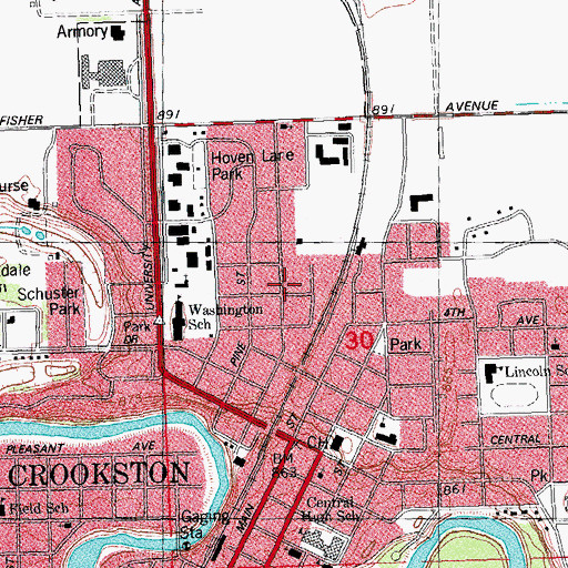 Topographic Map of Wesley United Methodist Church, MN