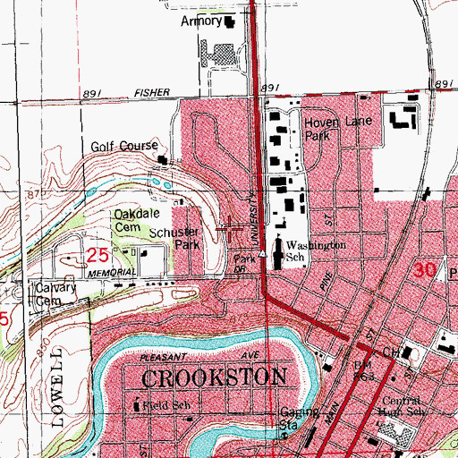 Topographic Map of Saint Paul's Lutheran Church, MN