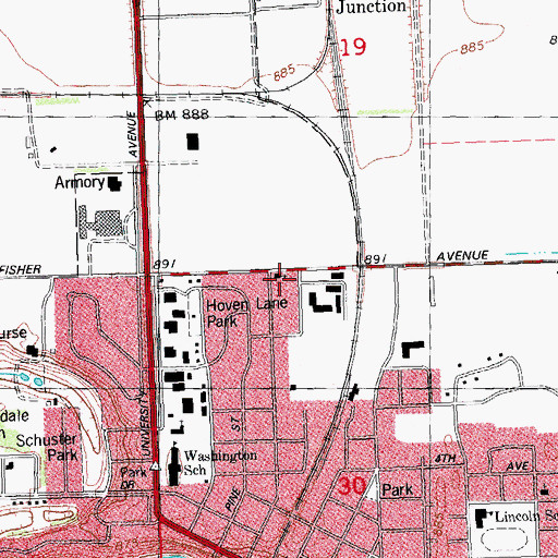 Topographic Map of Evangelical Covenant Church, MN
