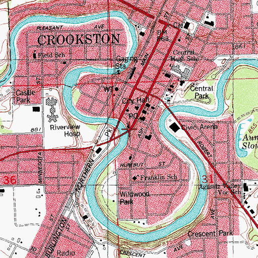 Topographic Map of Calvary Conservative Baptist Church, MN