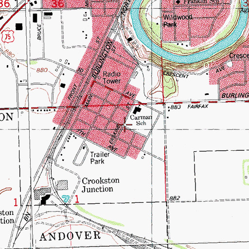 Topographic Map of Church of Christ, MN