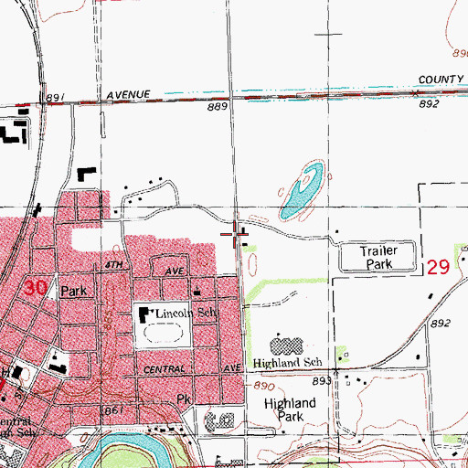 Topographic Map of Grace Lutheran Church, MN