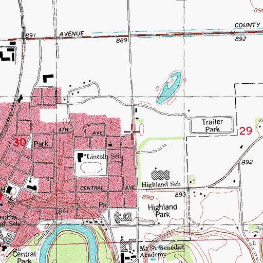 Topographic Map of Seventh Day Adventist Church, MN