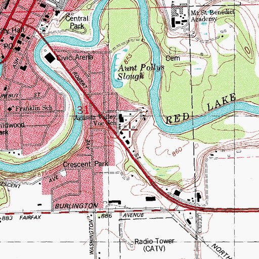 Topographic Map of Polk County Pioneer Museum, MN