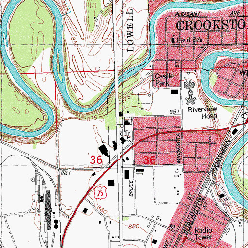 Topographic Map of Polk County Sheriff's Office, MN