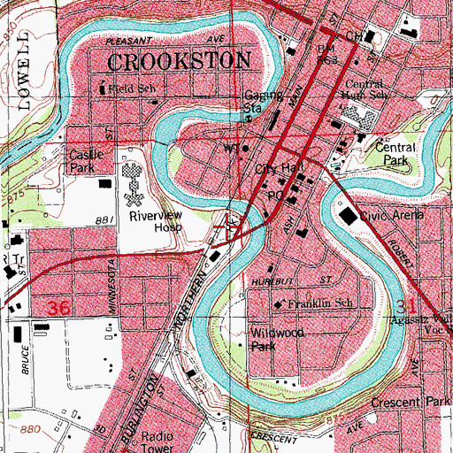 Topographic Map of Altru Clinic, MN