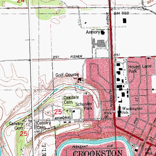 Topographic Map of Minakwa Country Club, MN
