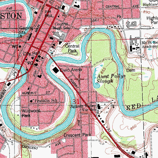 Topographic Map of Brown Park, MN
