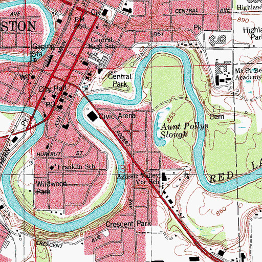 Topographic Map of Old Museum Park, MN