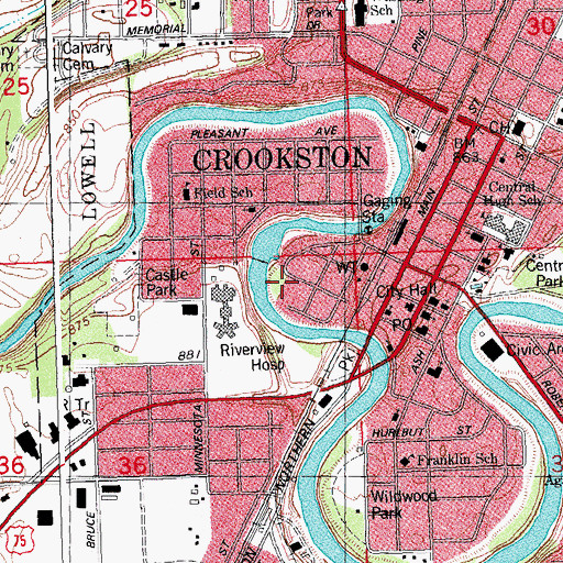 Topographic Map of Maplewood Park, MN
