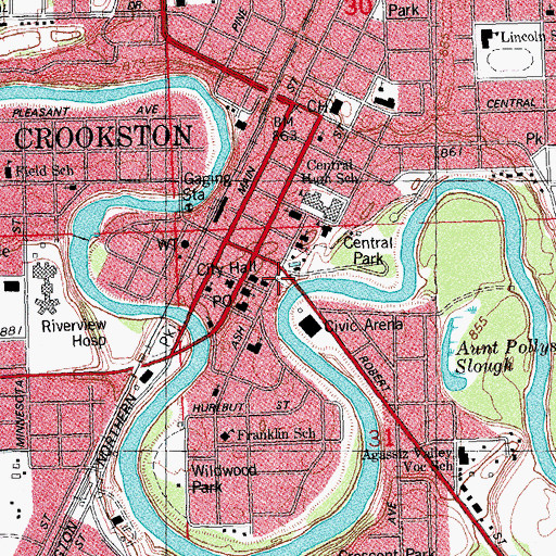 Topographic Map of Locken Park, MN