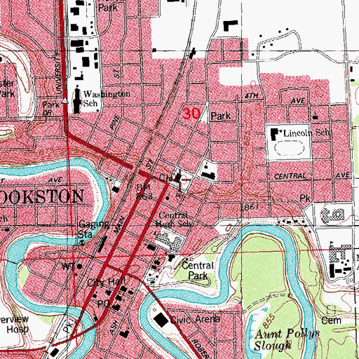 Topographic Map of Polk County Courthouse, MN