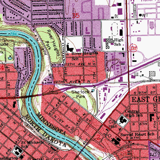 Topographic Map of Mendenhall Presbyterian Church, MN