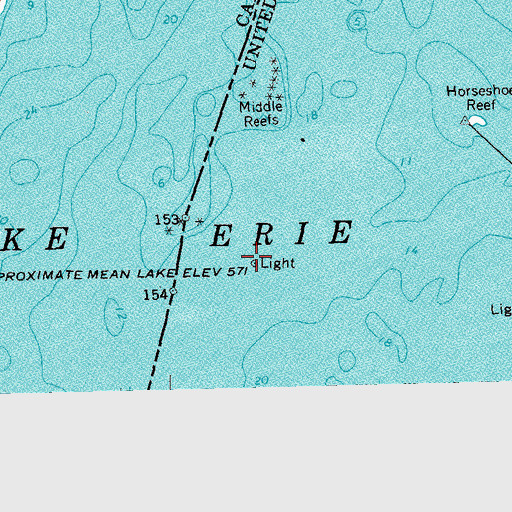 Topographic Map of Buffalo Intake Crib Light, NY