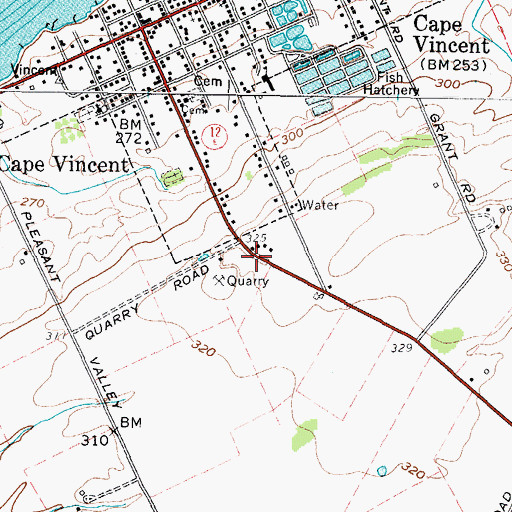 Topographic Map of Cape Vincent Breakwater Light, NY