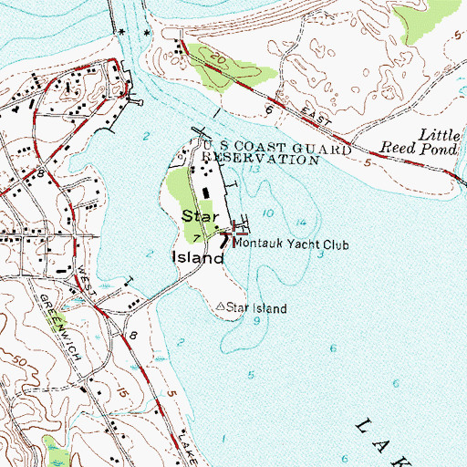 Topographic Map of Montauk Yacht Club Light, NY