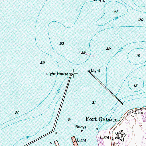 Topographic Map of Oswego Harbor West Pierhead Light, NY