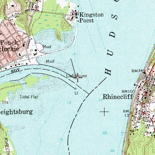 Topographic Map of Rondout Creek Light, NY