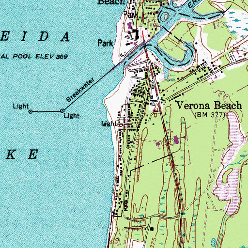 Topographic Map of Verona Beach Light, NY