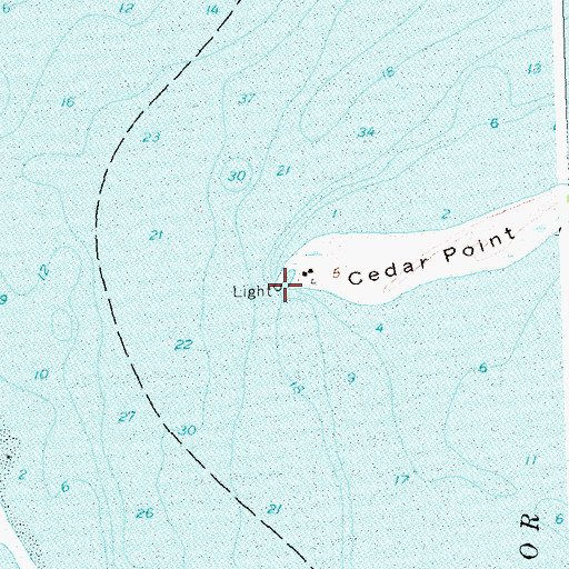 Topographic Map of Cedar Island Lighthouse, NY