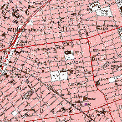 Topographic Map of Little Zion Baptist Church, NY