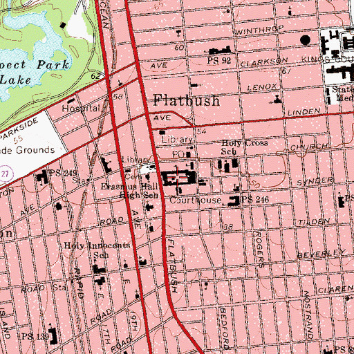 Topographic Map of Erasmus Hall Museum, NY