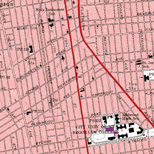 Topographic Map of Community Temple Beth Ohr, NY