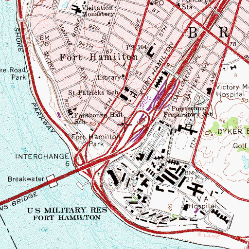 Topographic Map of Saint John's Episcopal Church, NY