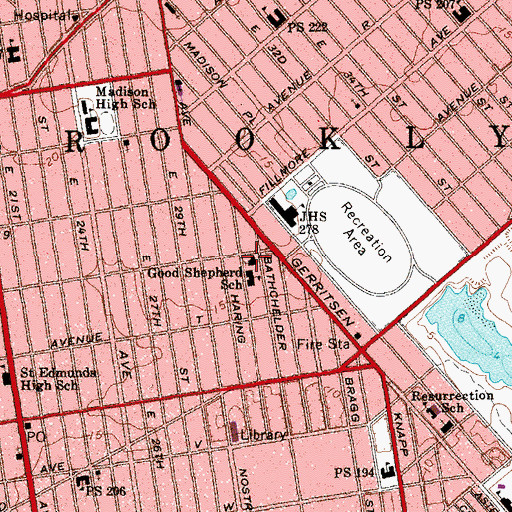 Topographic Map of Good Shepherd Roman Catholic Church, NY