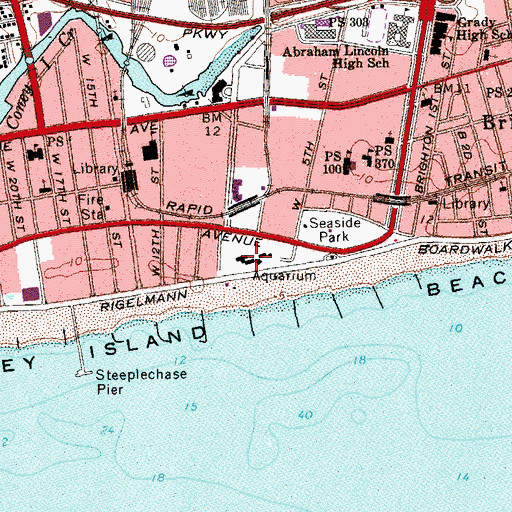 Topographic Map of New York Aquarium, NY