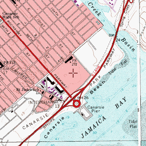 Topographic Map of Bay View Houses, NY