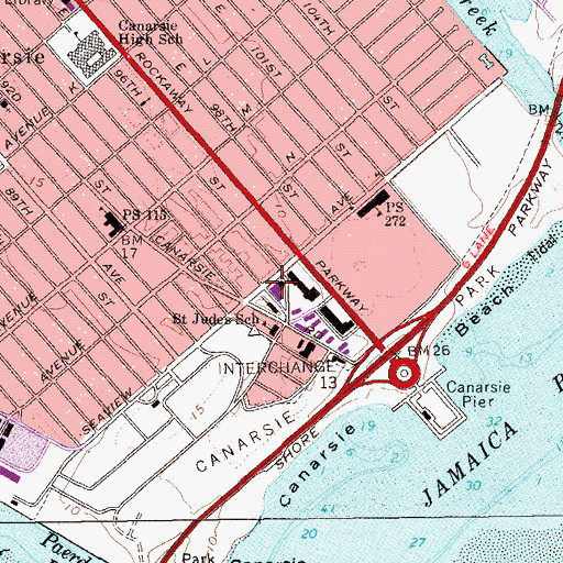 Topographic Map of Waxman Building, NY