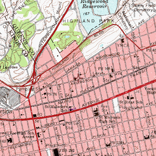 Topographic Map of Saint Joseph's Anglican Church, NY