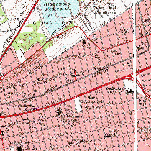 Topographic Map of Presbyterian Church of the Crossroads, NY