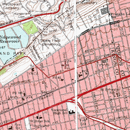 Topographic Map of Andrews Methodist Church, NY